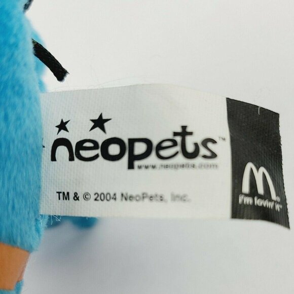 Neopets Blue Quiggle Frog 4 inch Plush Toad McDonalds Toy Stuffed Animal 2004 - Picture 3 of 4
